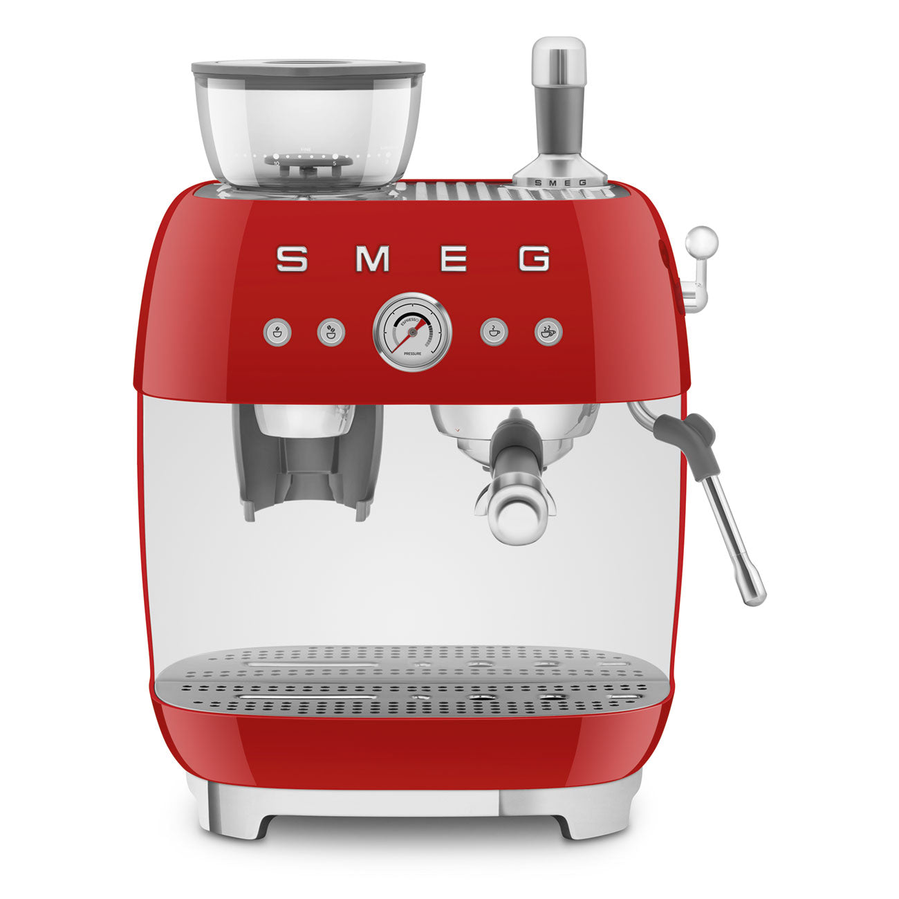 Smeg EGF03RDEU espressokeitin myllyllä punainen