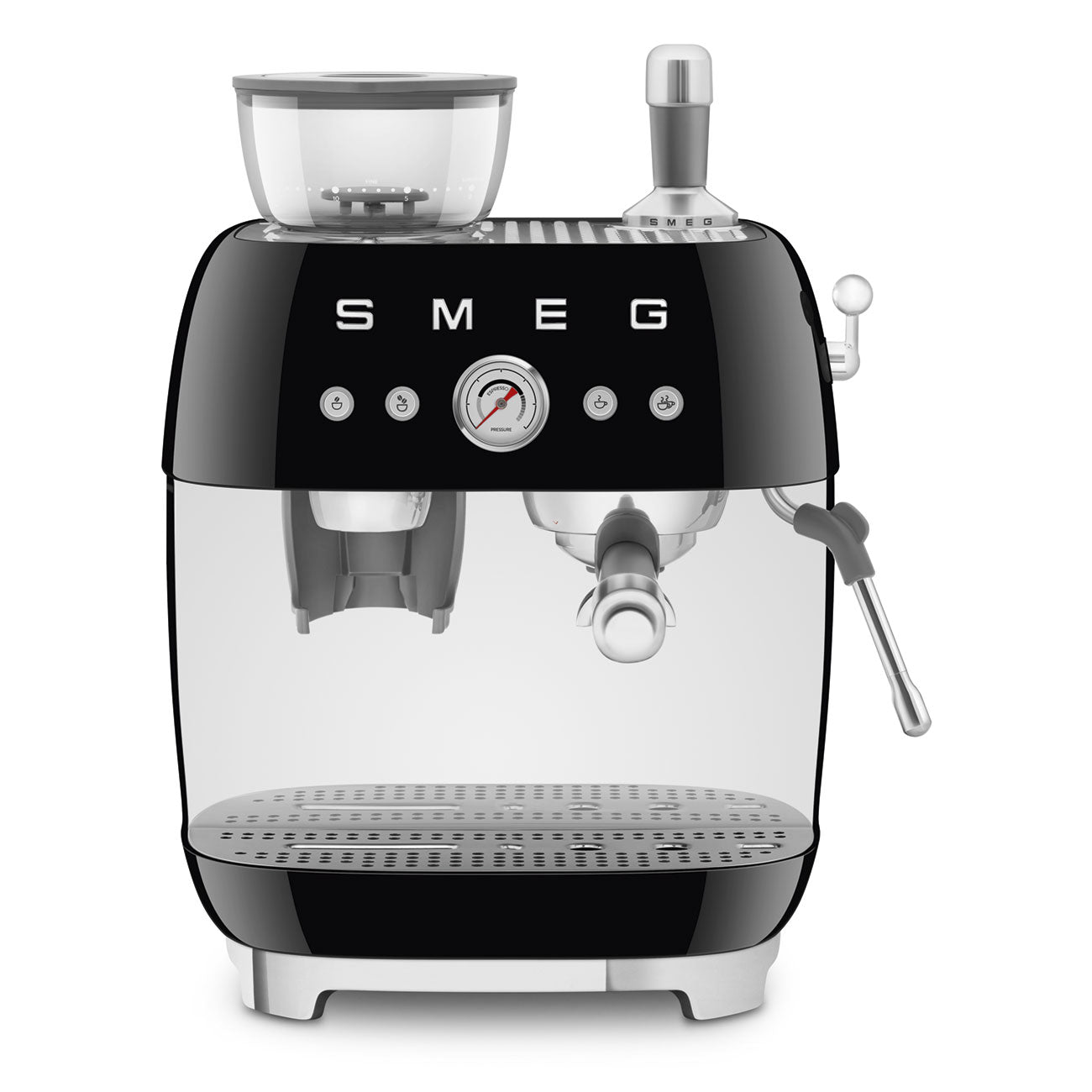 Smeg EGF03BLEU espressokeitin myllyllä musta