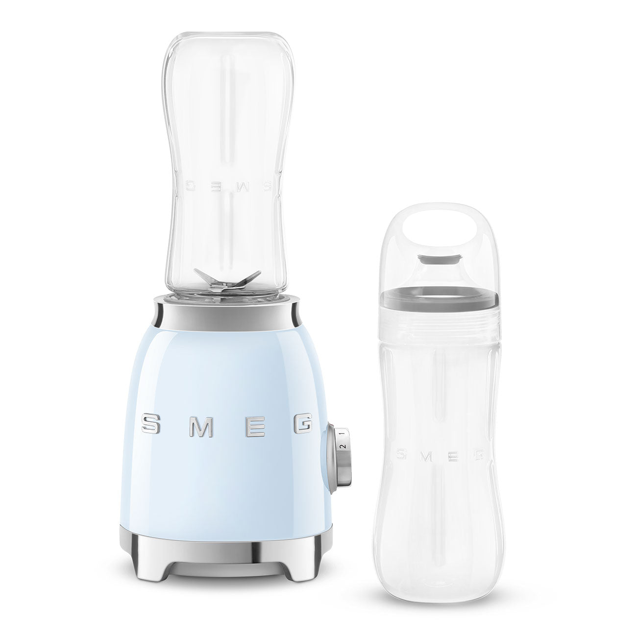 Smeg PBF01PBEU pieni tehosekoitin 2 x 600ml pullolla pastellinsininen
