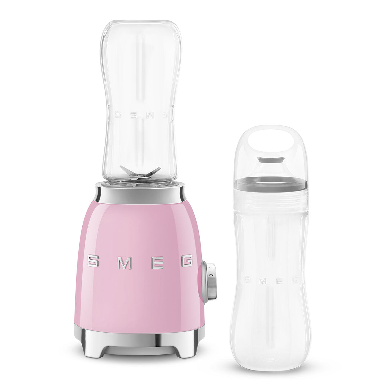 Smeg PBF01PKEU pieni tehosekoitin 2 x 600ml pullolla vaaleanpunainen