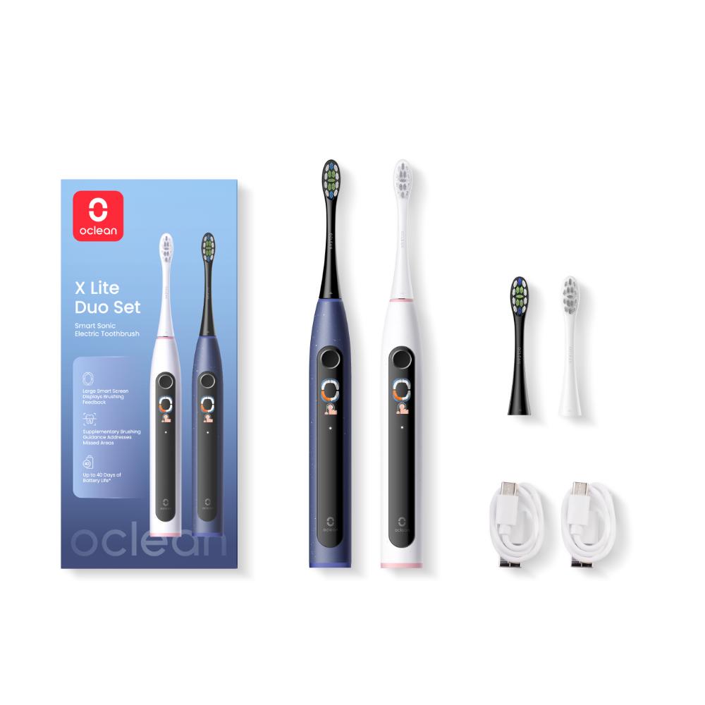 Oclean X Lite Duo Set sähköhammasharjasetti, tummansininen ja harmaa