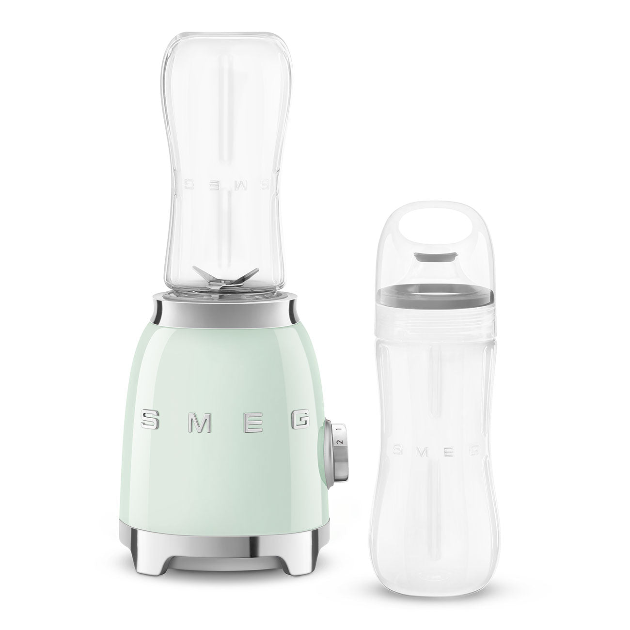 Smeg PBF01PGEU pieni tehosekoitin 2 x 600ml pullolla mintunvihreä