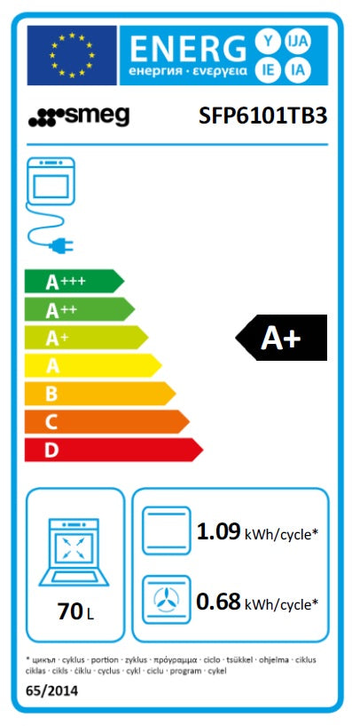 Smeg SFP6101TB3 60cm pyrolyysiuuni Linea, musta