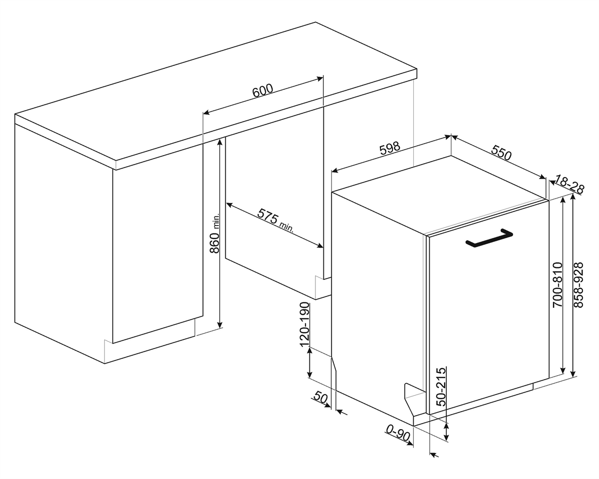 Smeg STL323BQLH 60 cm täysintegroitu astianpesukone, Universale