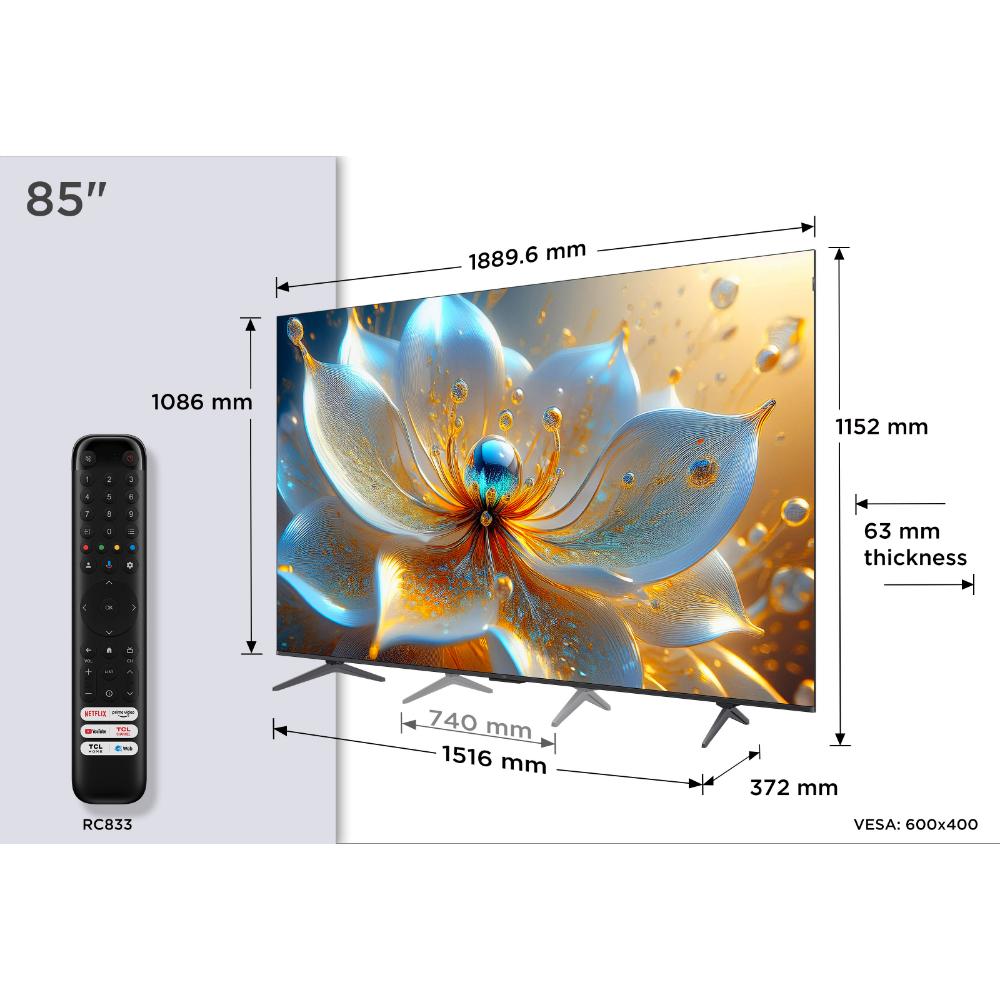 TCL 85T8C 85" Google TV 144Hz